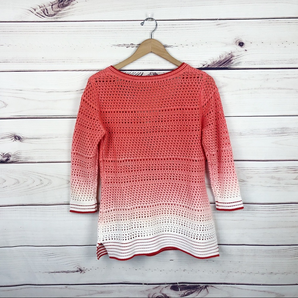 BOSTON PROPER Pink Ombré Knitted Tunic Top Small - Picture 4 of 6